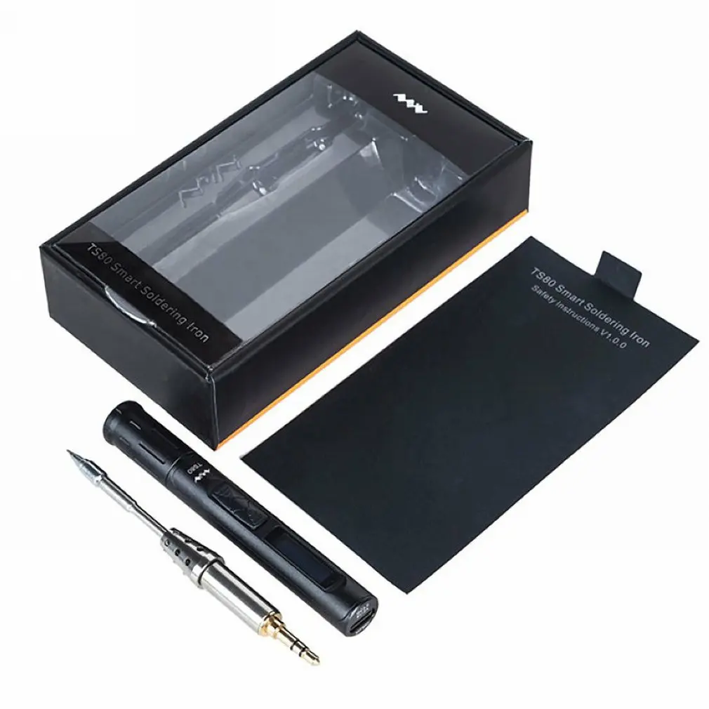 

TS80 Soldering Iron Mini Smart Portable Digital Soldering Iron Tool Adjustable Temperature OLED Display 1Set
