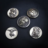 brass white copper great sage god of wealth decorative cloth buckle retro screw cloth buckle leather art leather carving diy
