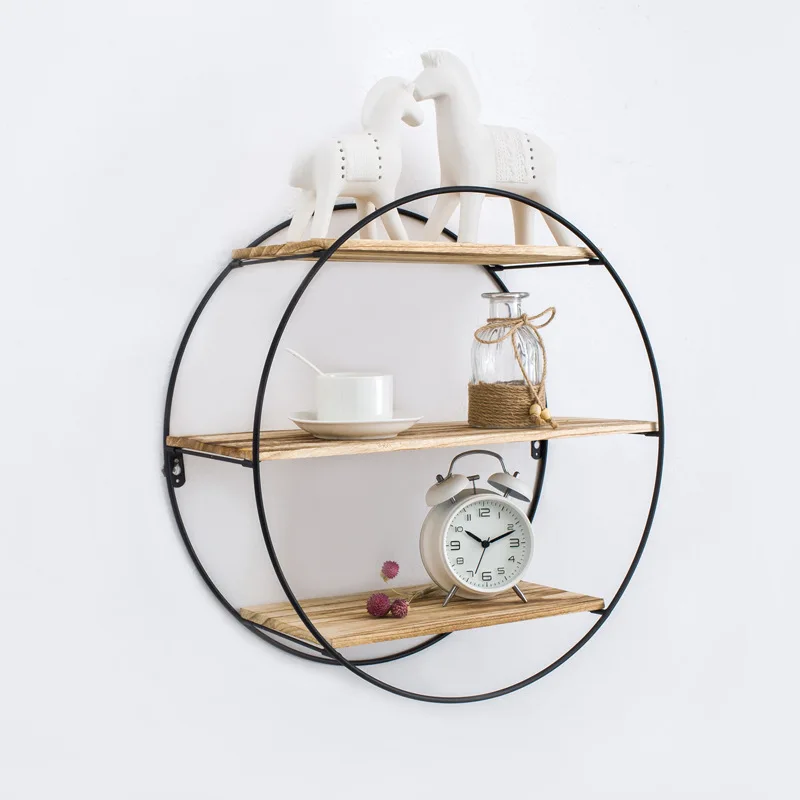INS Wrought Iron Polygon Storage Rack Nordic Simple Creative Wall Hanging Living Room Dining Decoration Shelf | Дом и сад