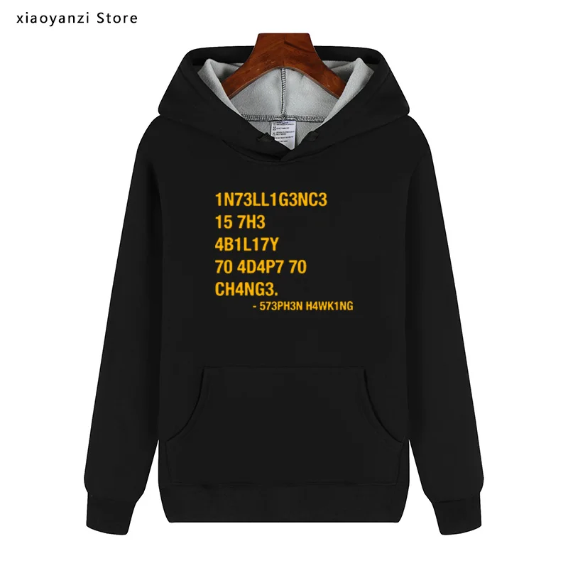 

Hacker Hoodies Leet Language Stephen Hawking Design Fleece Cotton Sweatshirts Unisex Clothes High Quality Pullover Free Shipping