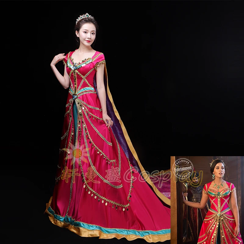 Фильм 2019 с рисунком &quotАладдин&quot карнавальный костюм принцессы платье цвета