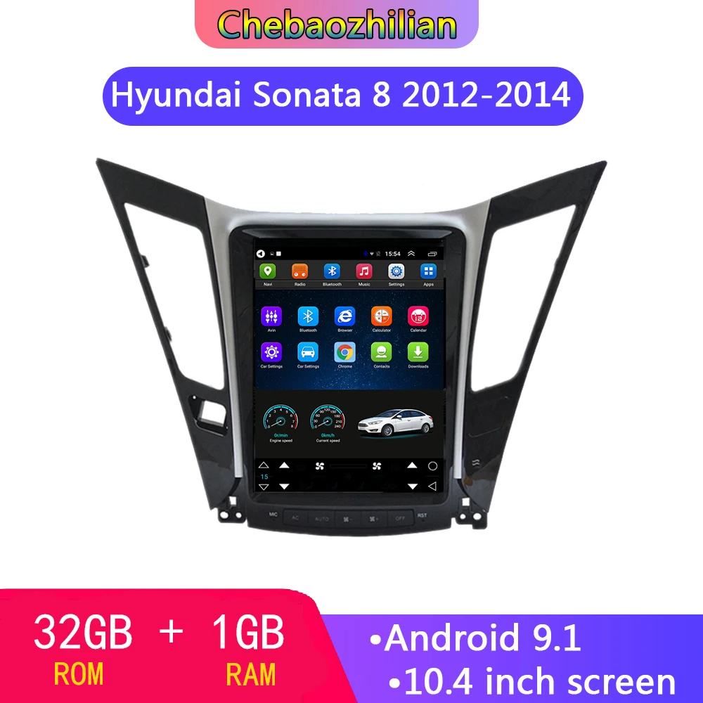 melhor Jogador Vertical Da Navegação Do Rádio De Gps Do Carro Da Polegada Da Tela 9.1 De Android 10.4 Para Hyundai Sonata Yf I45 2012-2014 Wifi
