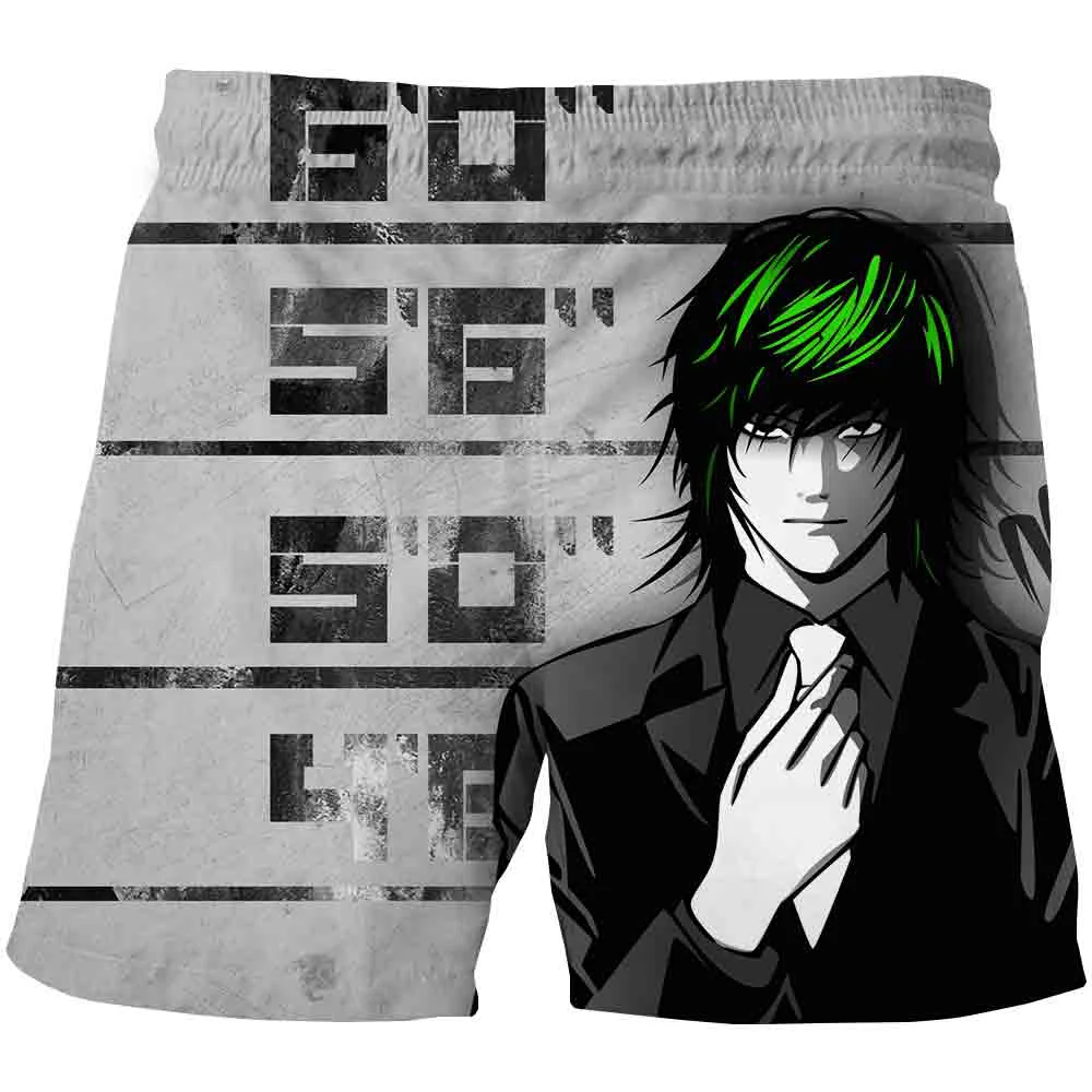 

2021 Hot Death Note 3D Print Summer Surfing Beach Shorts Men Travel Quick Dry Vacation Streetwear Anime short homme Men clothing