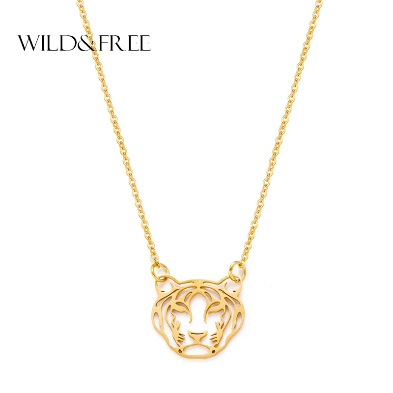 Wild & Free милый кулон для животного ожерелье женщин из нержавеющей стали с
