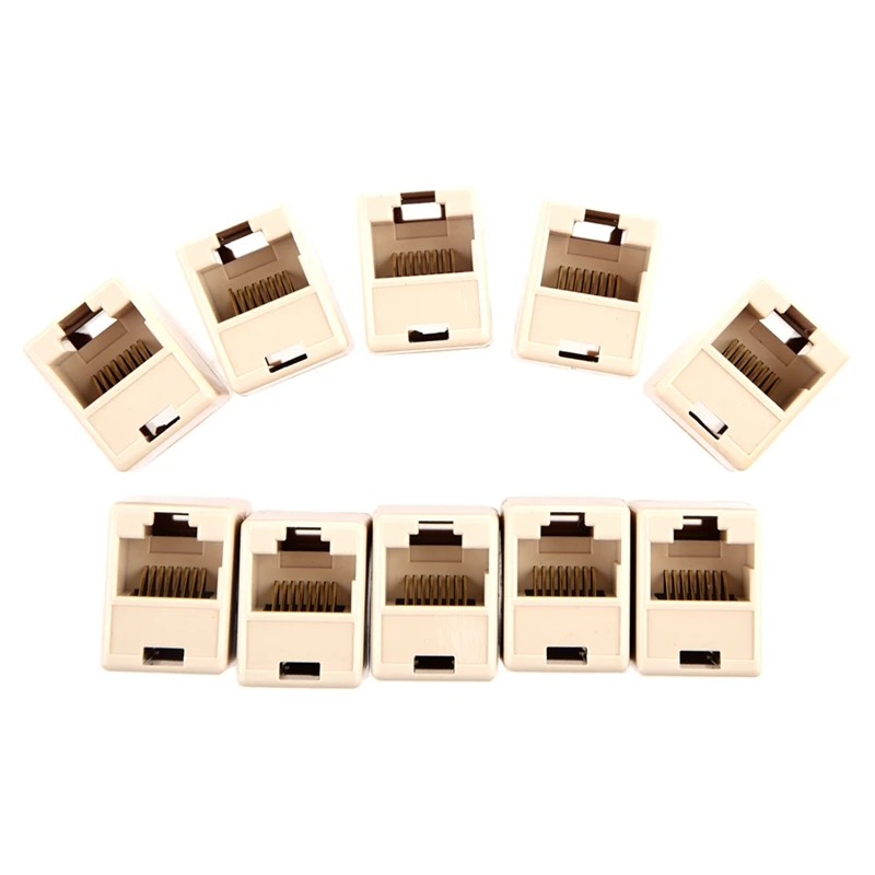 10 шт. Rj45 Cat5 муфты-столярные-половые смены и 5 бежевый пластик Rj11 6P4C женский/женский