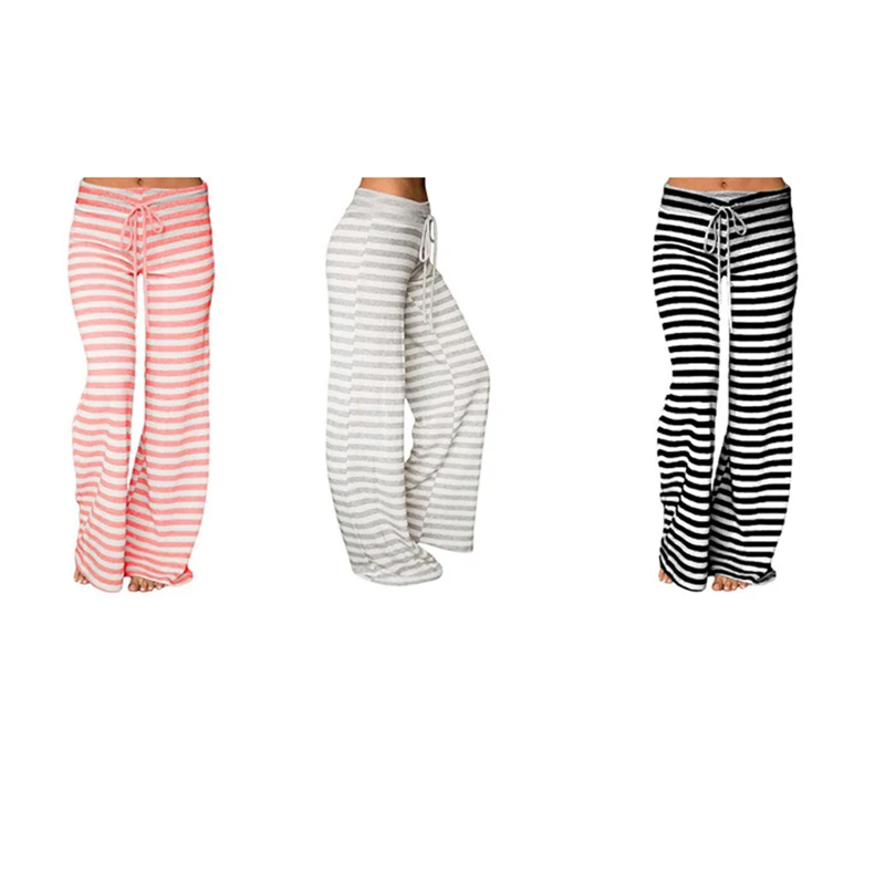 Женская Хлопковая пижама одежда для сна дома домашняя полная длина штаны