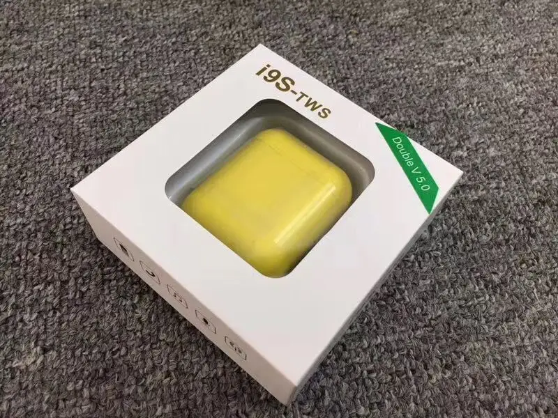 i9s tws yellow Красочные 5 цветов I9s TWS V5.0 Bluetooth гарнитура Беспроводные наушники Розничная коробка для iPhone 7 8 X XR samsung huawei - Цвет: i9s tws yellow