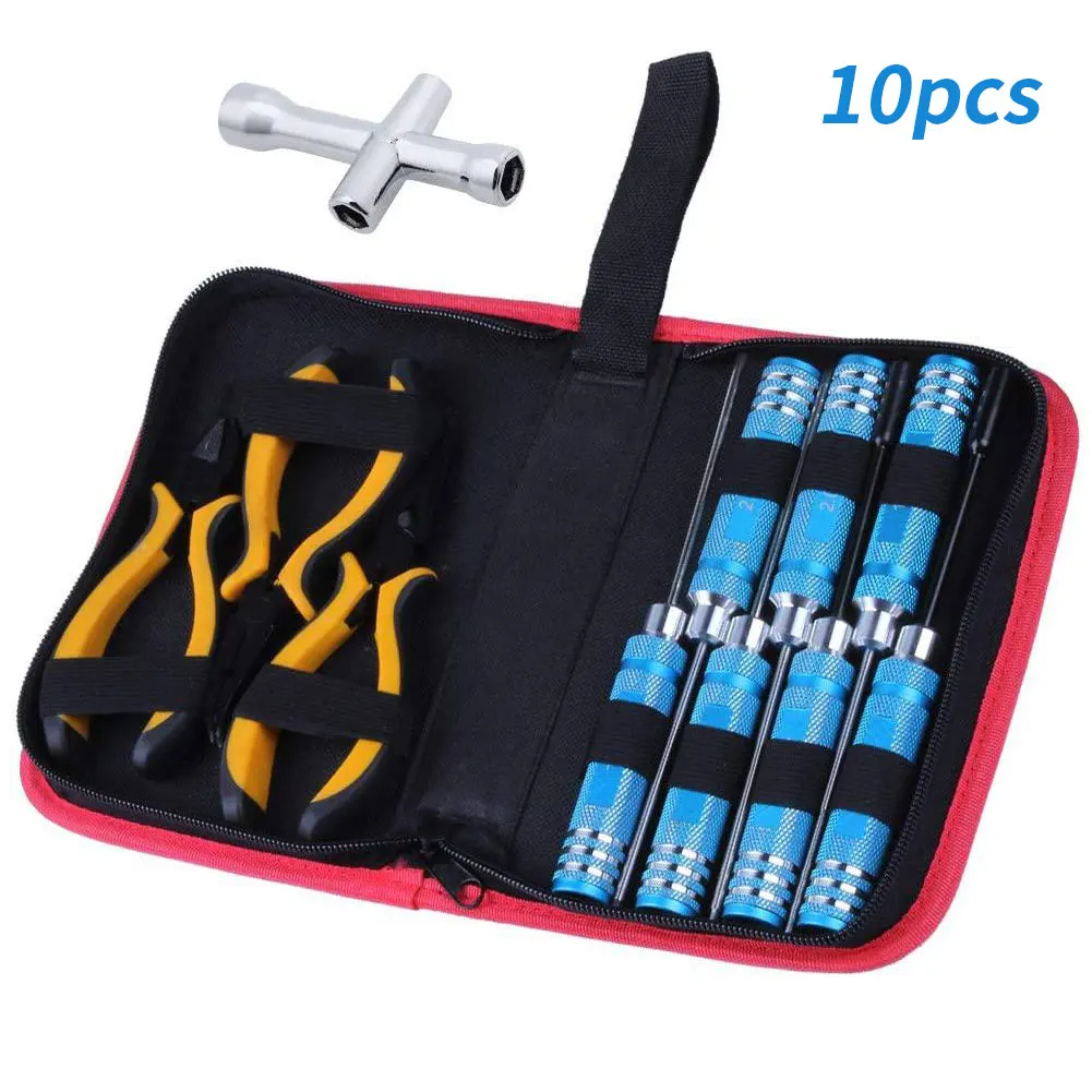 

10pcs/Set Ball Link 10 In 1 RC Helicopter Screwdriver Pliers Hex Hand Repair Tools Kits(1set) Helicopter Model Repair Set