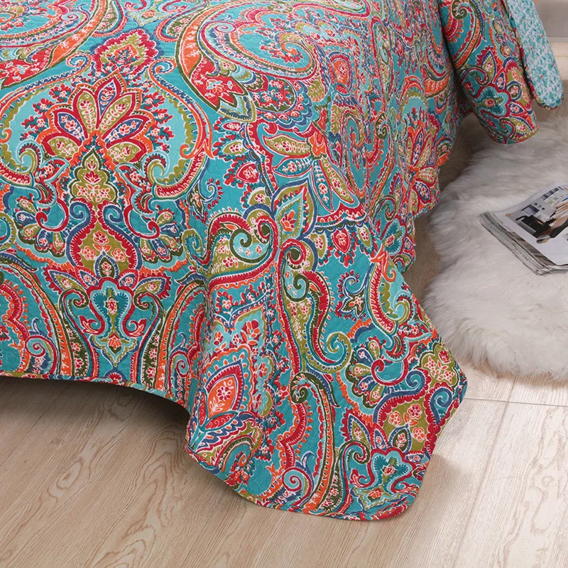 

Embroider flower bedding cover set Summer air conditioning quilt bedspread+pillowcase cotton American style wedding home textile