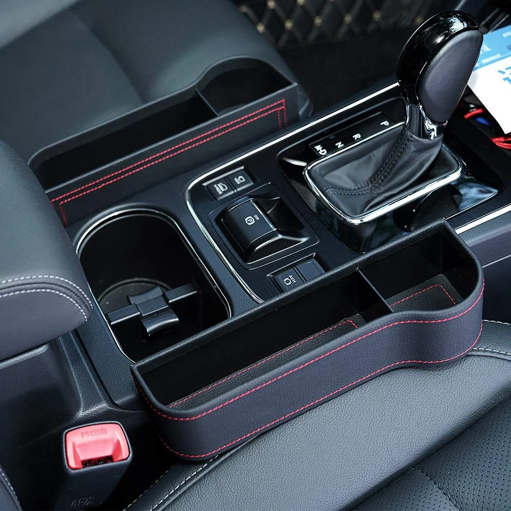 

Car Seat Gap Filler Organizer Storage Box Front Seat Side Pocket with Cup Holder for Cellphones Keys Cards Wallets Sunglasses