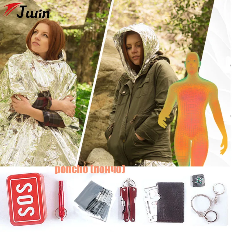 Outdoor Emergency Camping equipment box EDC survival kit self-help SOS for Hiking saw whistle compass tools | Спорт и развлечения