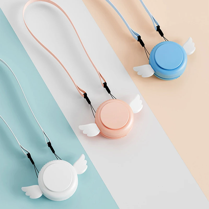 

COSTWAY Portable Neck Mounted Fan USB Rechargeable Handheld Mini Fan 3 Speed Adjustable Removable Base Silent Small Ventilador