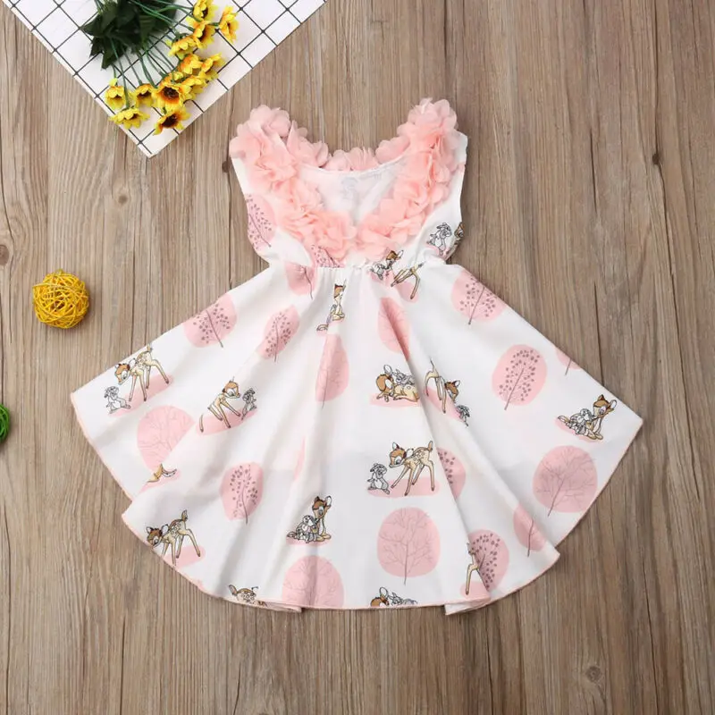 Платье pudcoco фатиновое 2019 для маленьких девочек платье с изображением животных