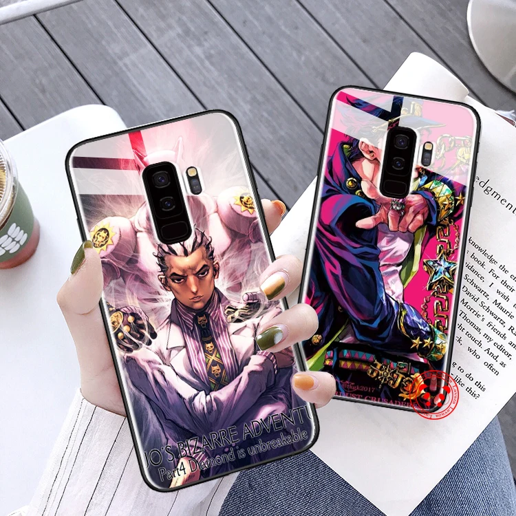 189d JoJo странные приключения заказкая стеклянная чехол для Samsung S7 край S8 S9 S10 Plus Note 8 9