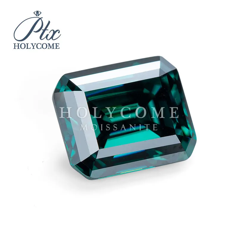

8*6MM green color VVS1 CLARITY EMERALD cut loose NATURAL moissanite diamond for jewelry RING with certificate