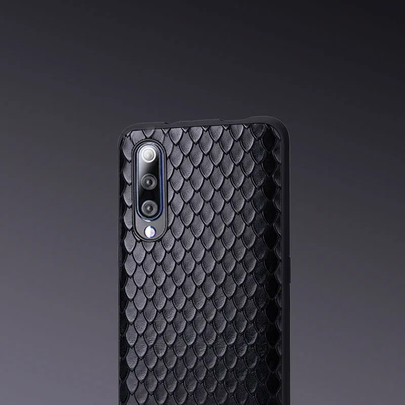 Cowhide Phone Case For Xiaomi 8 9 se 9T A1 A2 A3 lite Poco F1 Redmi Note 5 6 6a 7 7a Pro Fish scale texture Cover | Мобильные