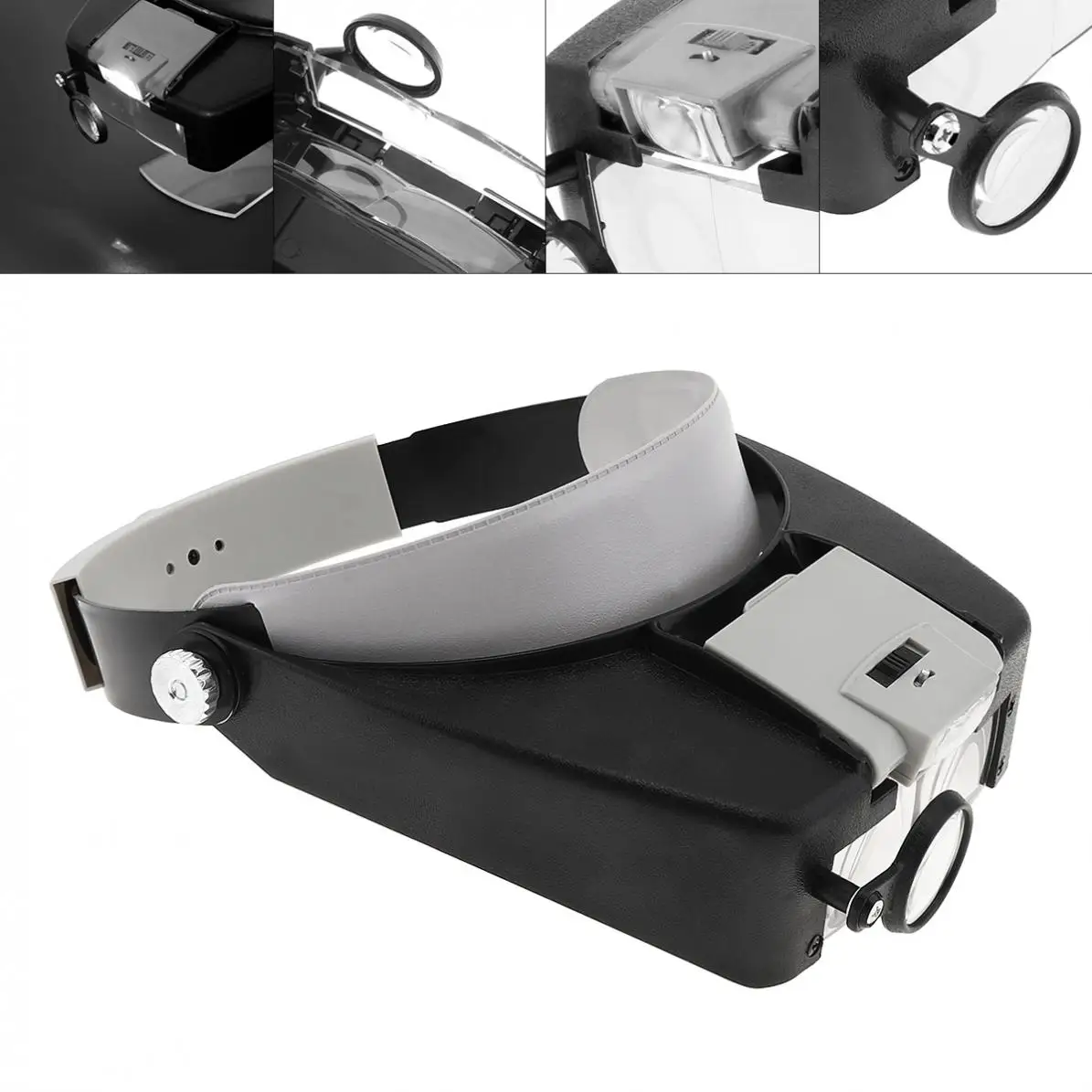 

Magnifiers 10X ABS Headband Magnifier Head Magnifying Glass Lens Loupe with LED Light and 3 Optical Lens for Jewel Repair