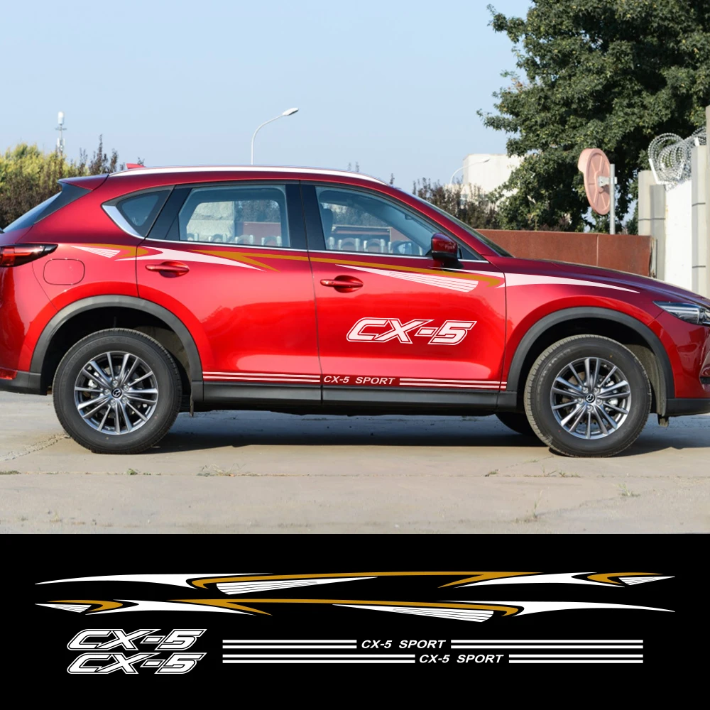 1 комплект Авто боковой двери юбка спортивный Captivation наклейки для Mazda CX 5 кузова