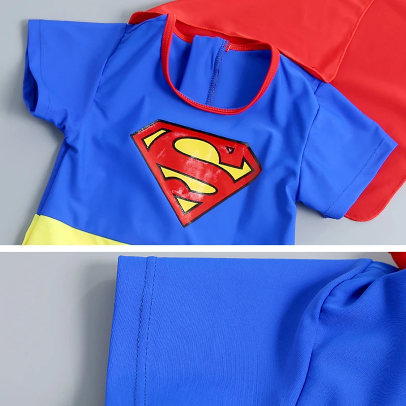 Купальный костюм с накидкой СУПЕРМЕНА для маленьких мальчиков новинка 2020 года