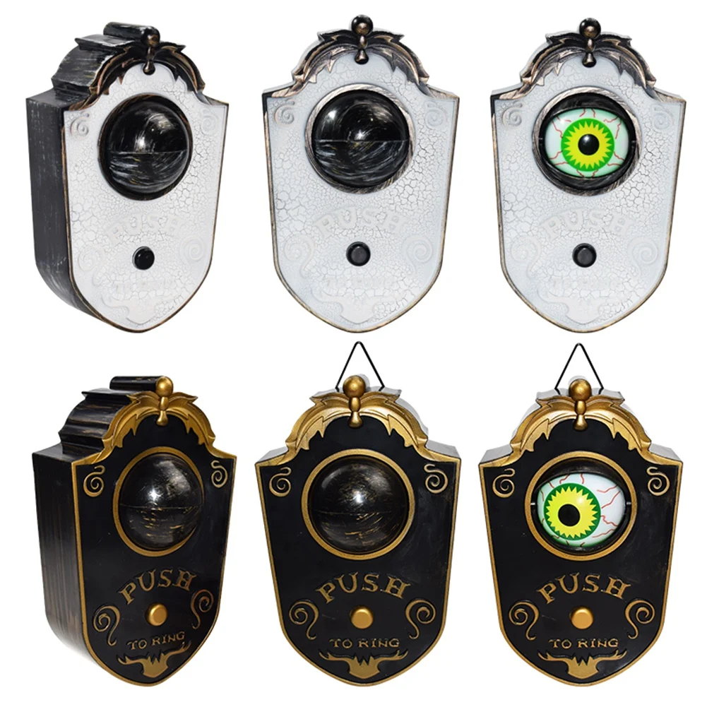 

Halloween Album Doorbell Decoration Ghost Home Festival Toy Bar Shining Horror Sound Pendant Whole Black without Electricity
