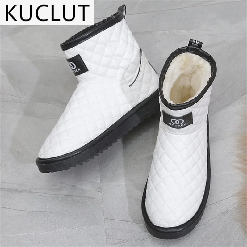 

2021 Winter Women's Ankle Boots Fashion Outdoor Comfortable Round Toe Snow Boots Casual Square Heel Platform Women's Shoes