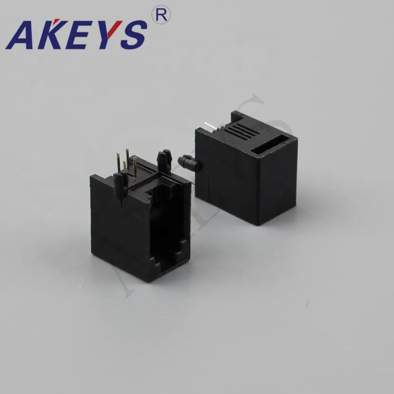 

10PCS 616-PCB-4P4C 90 degree Shielded Single Port RJ45 Modular Jack