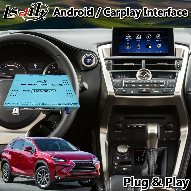 Мультимедийный видеоинтерфейс Lsailt Android Carplay для Lexus NX 300h модель 2014 2017 сенсорная