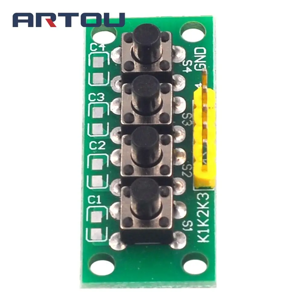 Плата Mcu для Arduino модуль клавиатуры с 5 контактной клавиатурой 1x4 4 клавишной