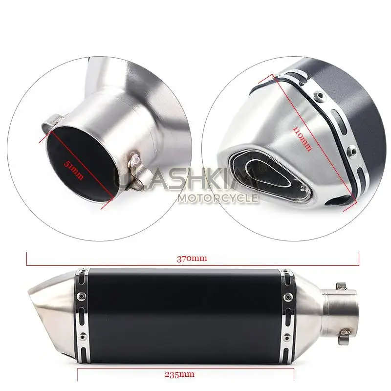 

Motorcycle Full Exhaust System Muffler Escape Slip On For YAMAHA XG250 XT250 Modified Contact Middle Pipe Adapter Connect