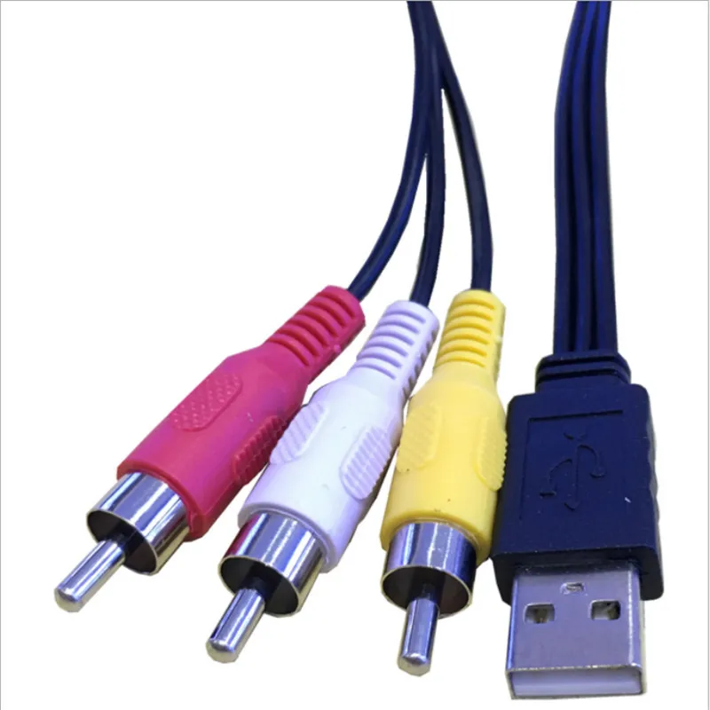 

1.5m/5FT USB Male A to 3 RCA Male Adapter Audio Converter Cable Video AV A/V Cable USB to RCA Cable Cord For HDTV TV