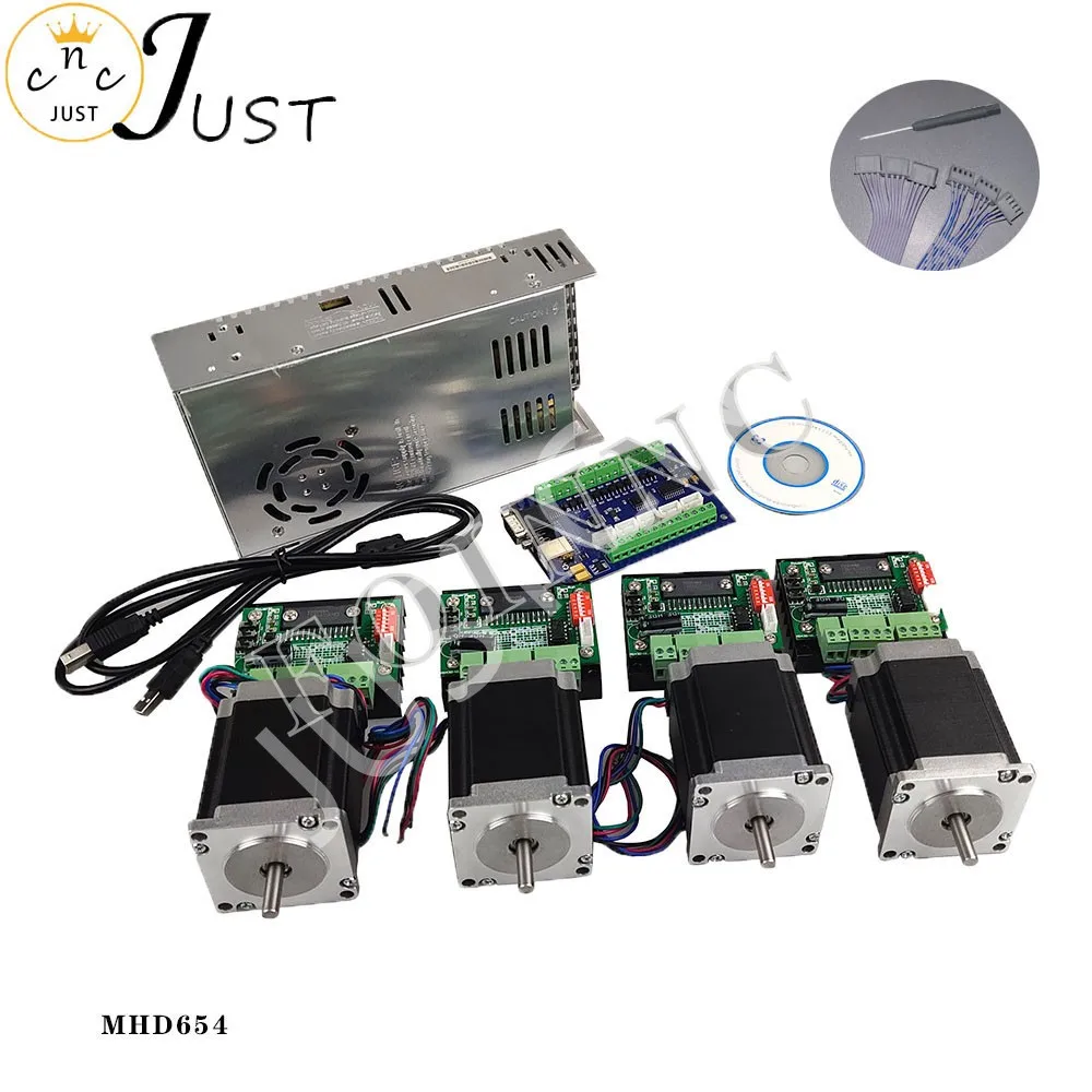 Promotion CNC router kit 4 axis TB6560 stepper motor driver + interface board Nema23 270 Oz-in motors power supply | Инструменты