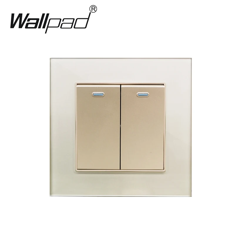 2-ходовой переключатель настенный выключатель из золотистого хрусталя с