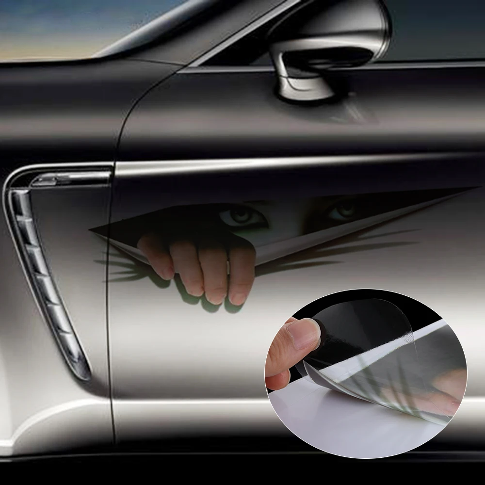 New Creative 3D Peeking Women Scary Eyes Car Door Window Vinyl Decal Sticker Waterproof Auto Styling Accessories | Автомобили и