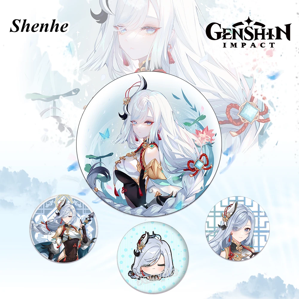 Genshin Impact Shenhe Badge Yae Miko Brooch Pin Cosplay Accessories For Clothes Backpack Decoration Gift Home Decor |