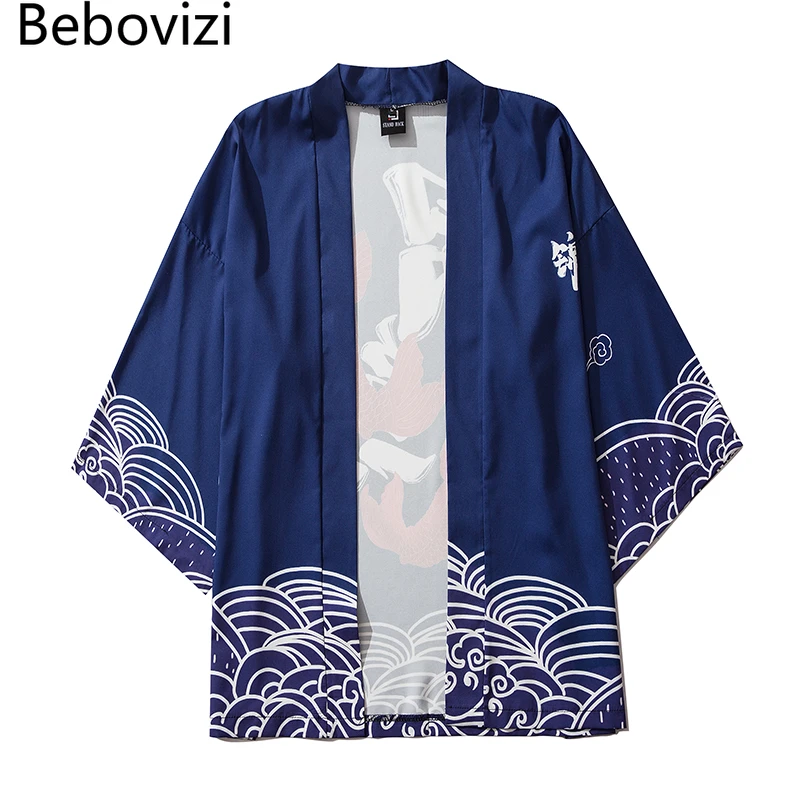 Кимоно Bebovizi женское с винтажным принтом модный кардиган в японском стиле жакет