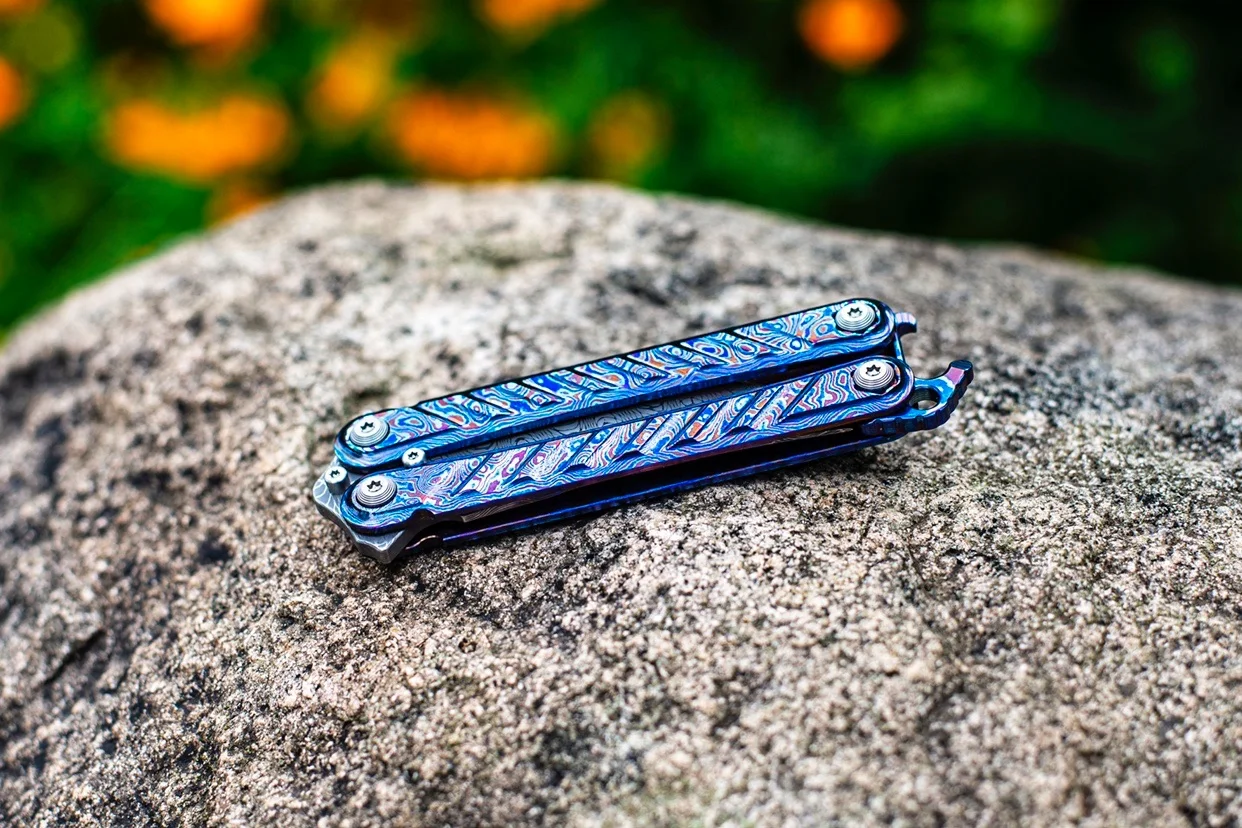 MoyeWorks High-end Limited Edition Titanium Damascus Handle Blade Portable Detachable Knife Collection | Инструменты