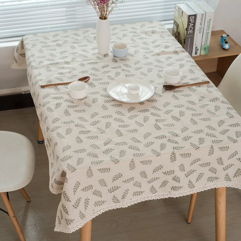 

Pastoral Arrow Pattern Decorative Table Cloth Cotton Linen Tablecloth Dining Table Cover For Kitchen Home Decor
