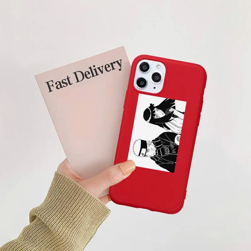 

Naruto Anime black Simple Aesthetic Art luxur Phone Case Candy Color for iPhone 11 12 mini pro XS MAX 8 7 6 6S Plus X SE 2020 XR