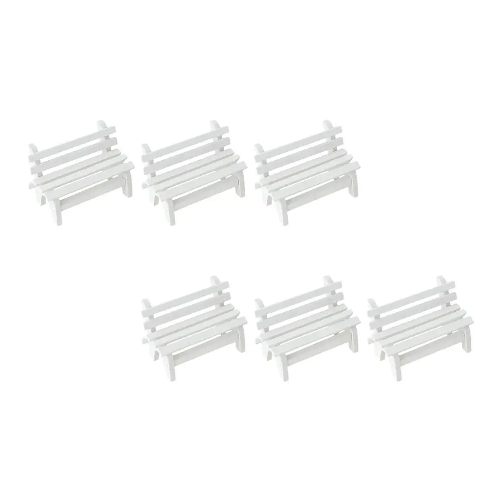 

6pcs Miniature Furniture Ornament Mini Bench Model for Doll House Decoration
