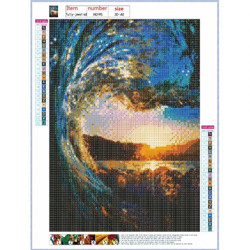 7 розовый 5d алмазная живопись закат и брызги для укладки волос diy Алмазная вышивка