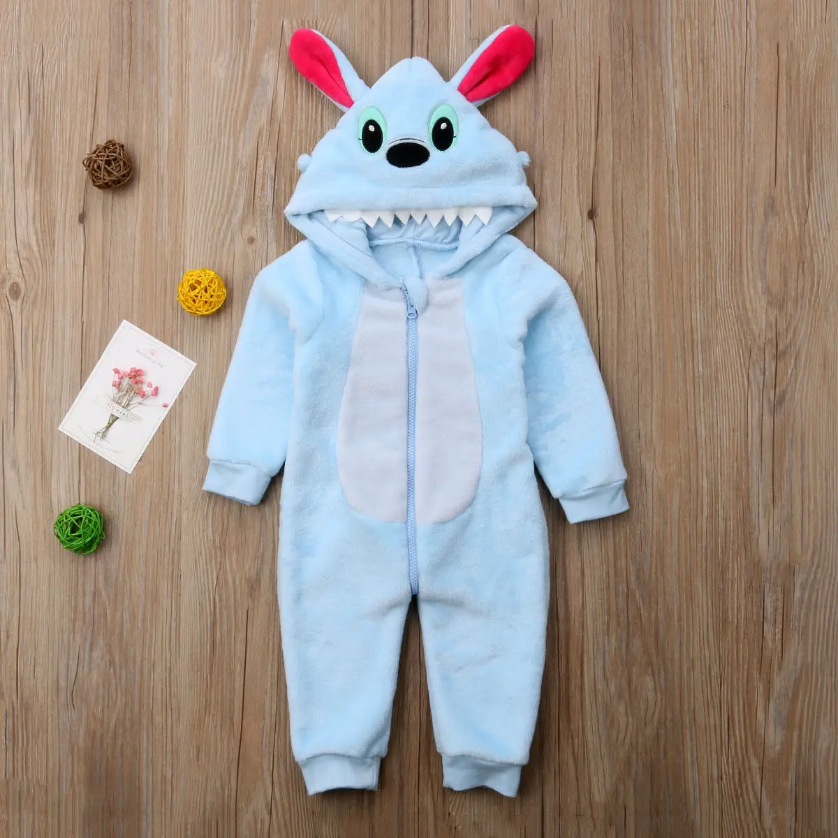 

3M to 4Ychild kid Kid Baby Boys Cartoon Flannel Zipper Warm Hooded Romper Jumpsuit Outfit cosplay rompers zipper soft cotton