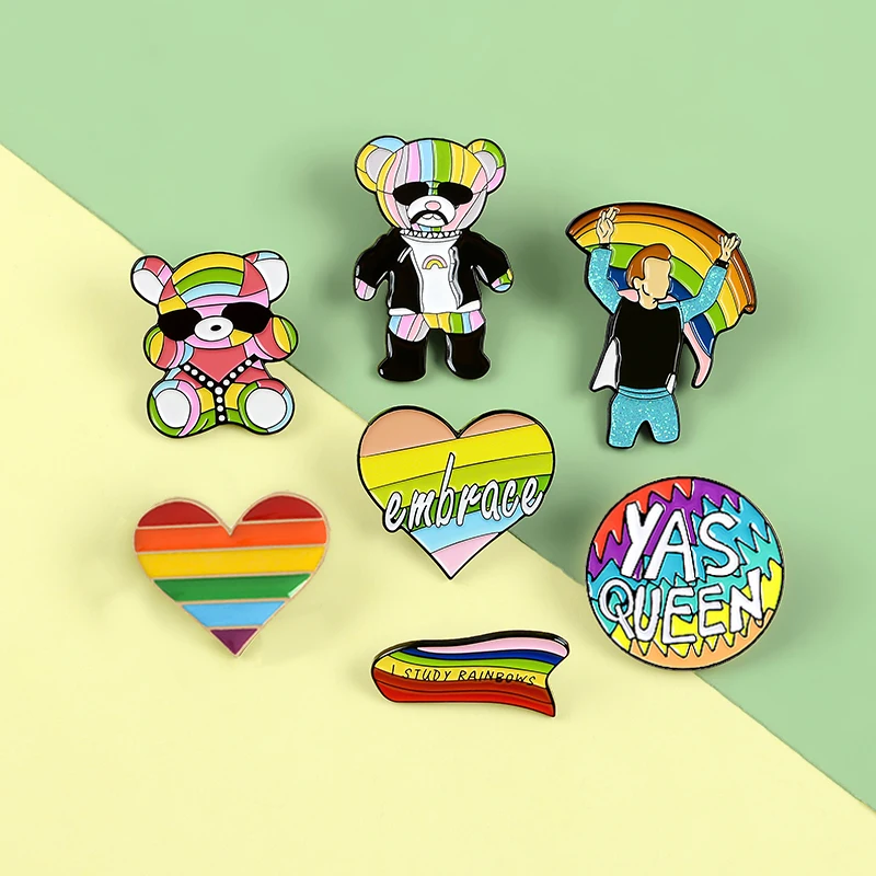 Радужный цветной флаг Bifrost оригинальные булавки в виде сердца для любви