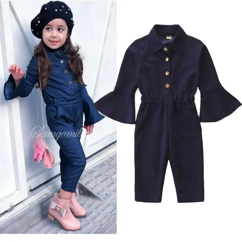 Комбинезон детский с расклешенными рукавами на осень/весну | Женская одежда