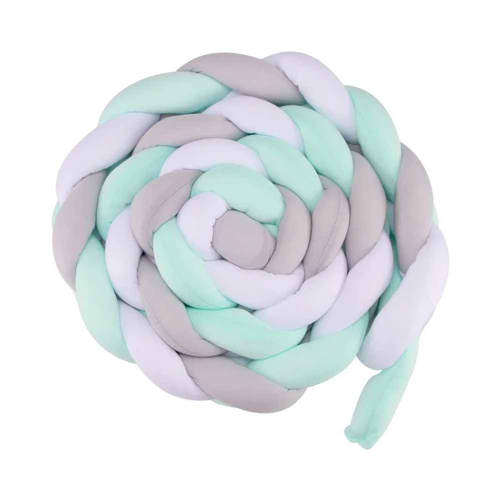 

2M Length Nordic Knot Newborn Bumper Baby Mattress Crib Fence Woven Plush Pillow Crib Interior Decoration