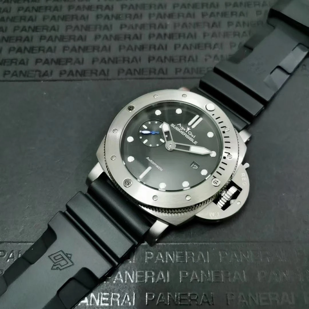 

Luxury Brand New Men Automatic Mechanical Sapphire Black Rubber Stainless Steel 1950 Limited Watches Luminous 47mm
