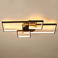geometric square acrylic led ceiling lamp living dining room modern home decor dimming light bedroom lighting fixture