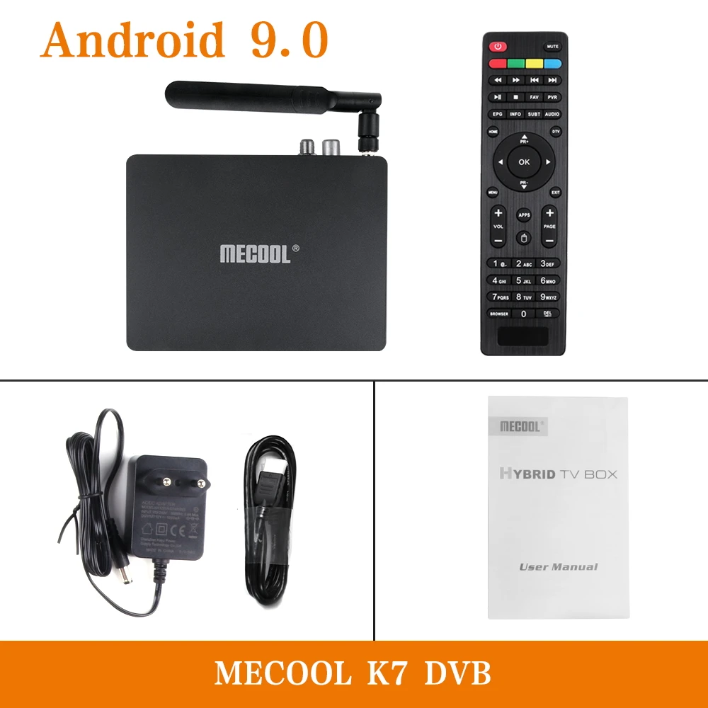 ТВ-приставка MECOOL K7 DVB-S2-T2 TC Android 9,0 4 Гб LPDDR4 64 Гб Amlogic S905X2 2,4 ГГц+ 5 ГГц WiFi 1000 Мбит/с Bluetooth 4,1 HDR10 4K - Цвет: K74GB64GB