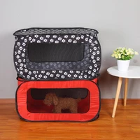 portable folding rectangular pet tent dog house cage playpen fence design of double zipper door puppy kennel 87x47x47cm