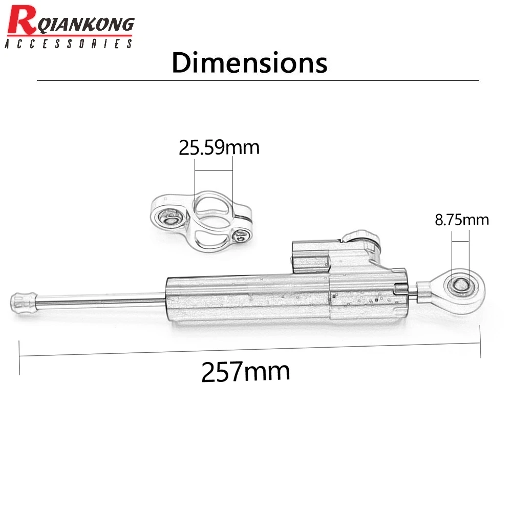 

Universal Motorcycle Steering Stabilizer Damper Linear Reversed Safety Control For Kawasaki Z750 2007-2019 Z 1000 2008 2009 2010