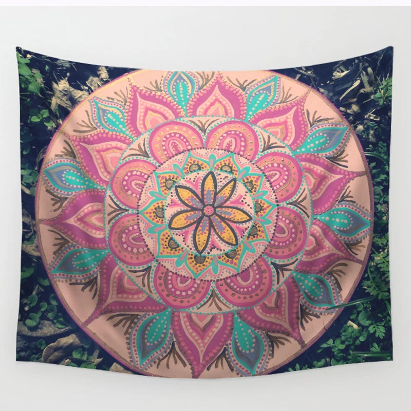 Индийская настенная ткань Мандала настенный гобелен богемный подвесной ковер